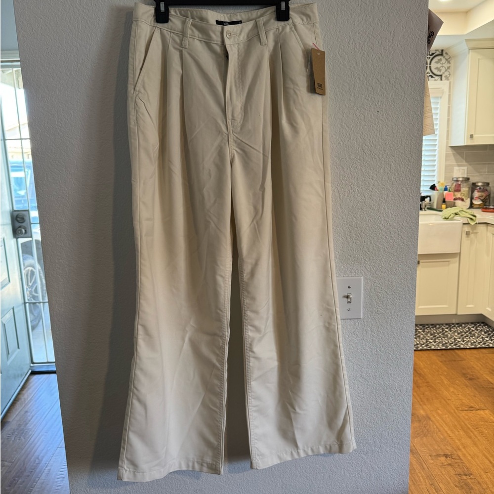 Vans Alder relaxed pants women’s 31 beige pleated front chinos with tags